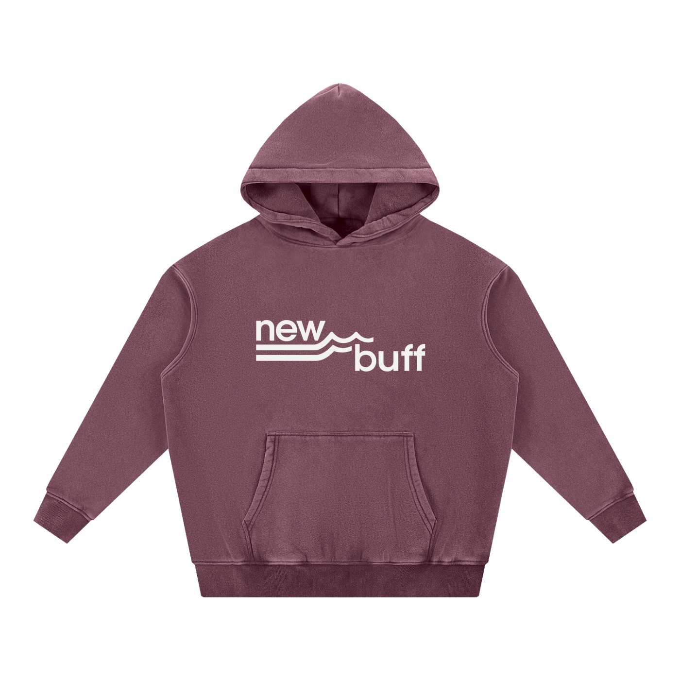New Buffalo Hoodie in Lake Blue, front view - New Buff Hoodie
