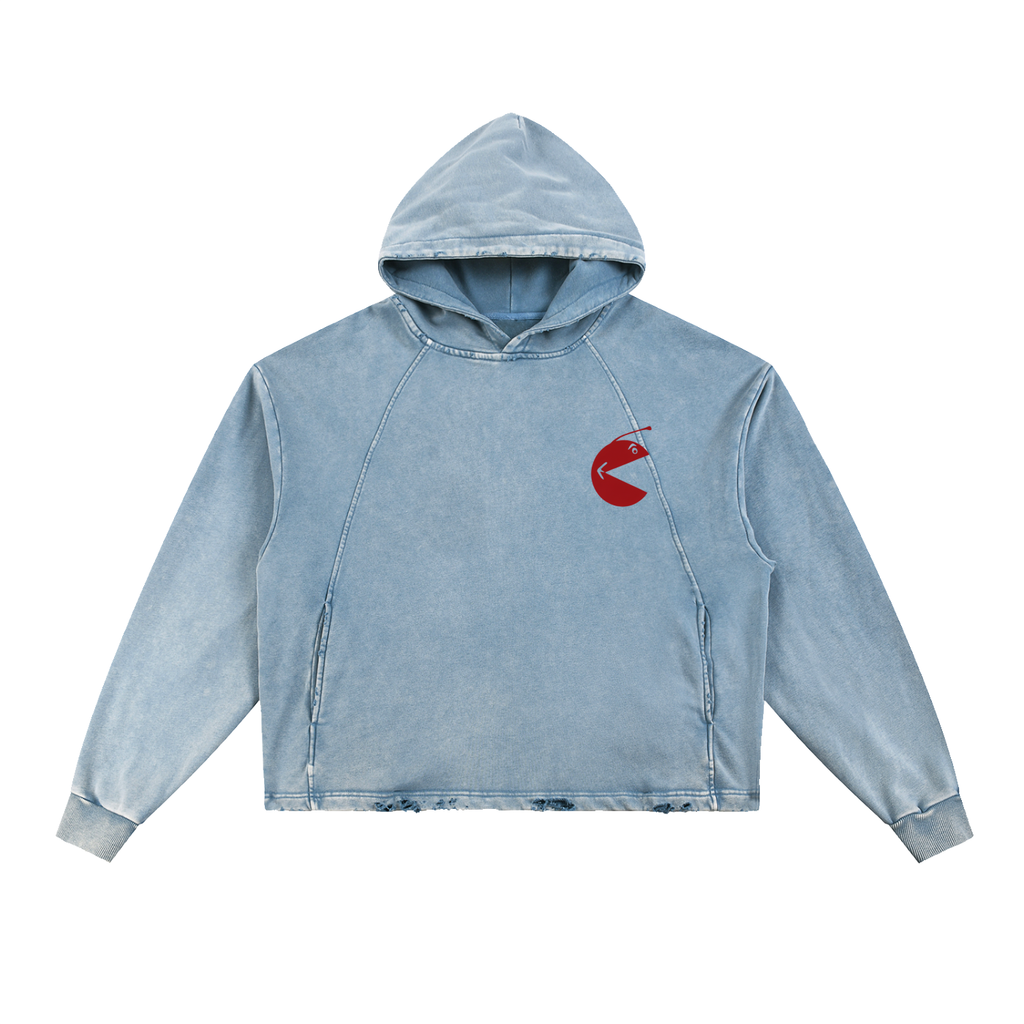 Cherry Beach Vintage Frayed-Hem Hoodie