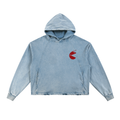 Cherry Beach Vintage Frayed-Hem Hoodie