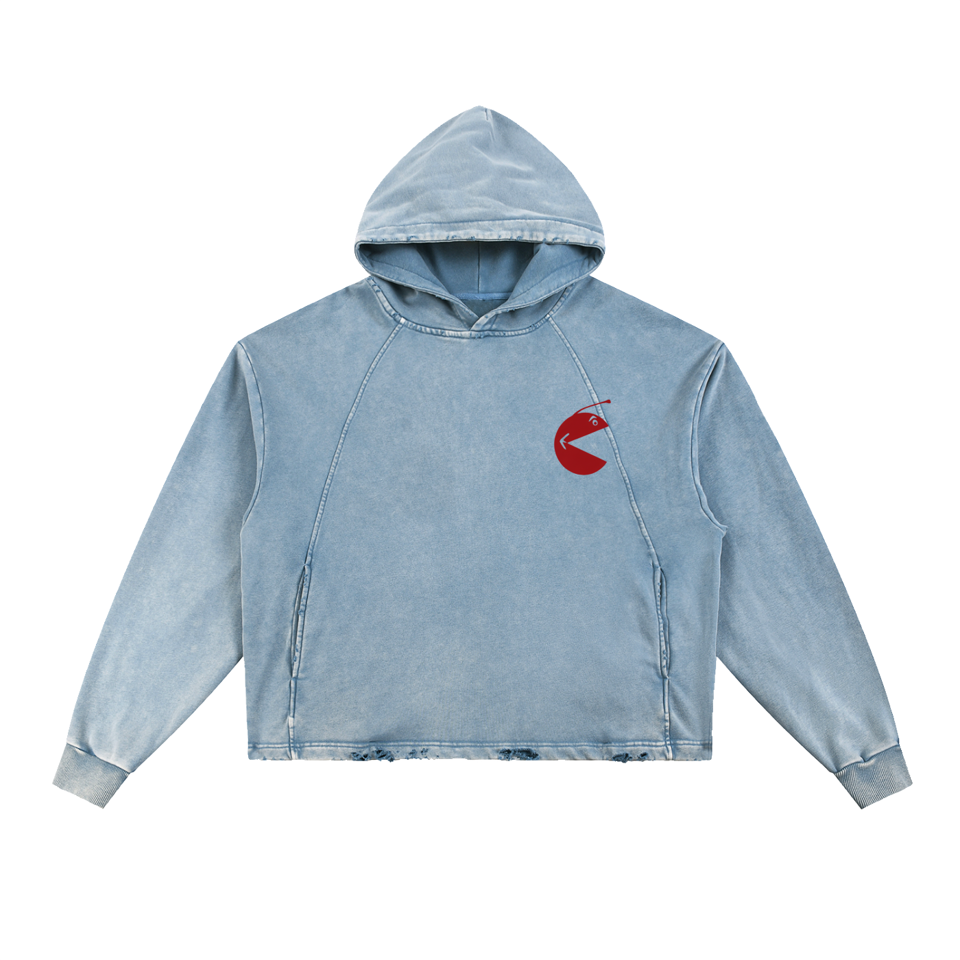 Cherry Beach Vintage Frayed-Hem Hoodie